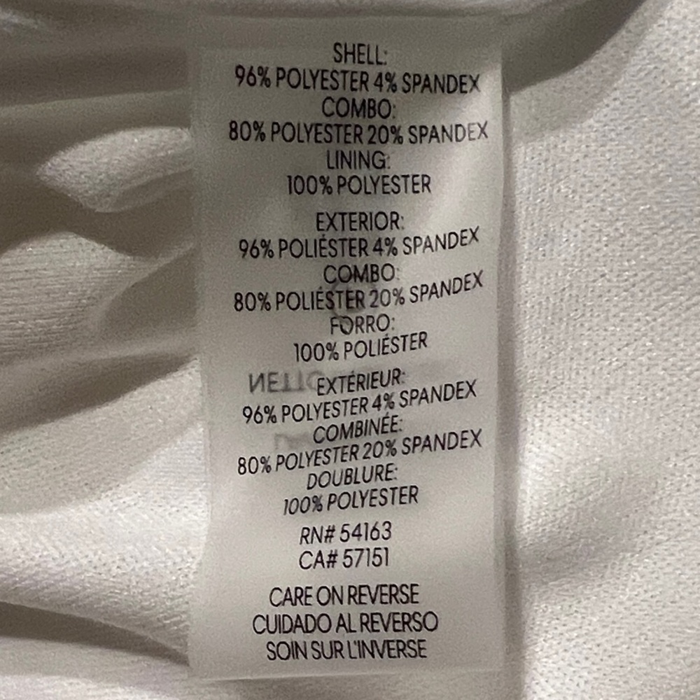 Calvin Klein White Dress Womens 22W Sheath Bell Sleeve Modern Minimal Office - Picture 5 of 12